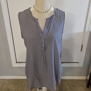 Grand & Greene Navy and White Striped Blouse
